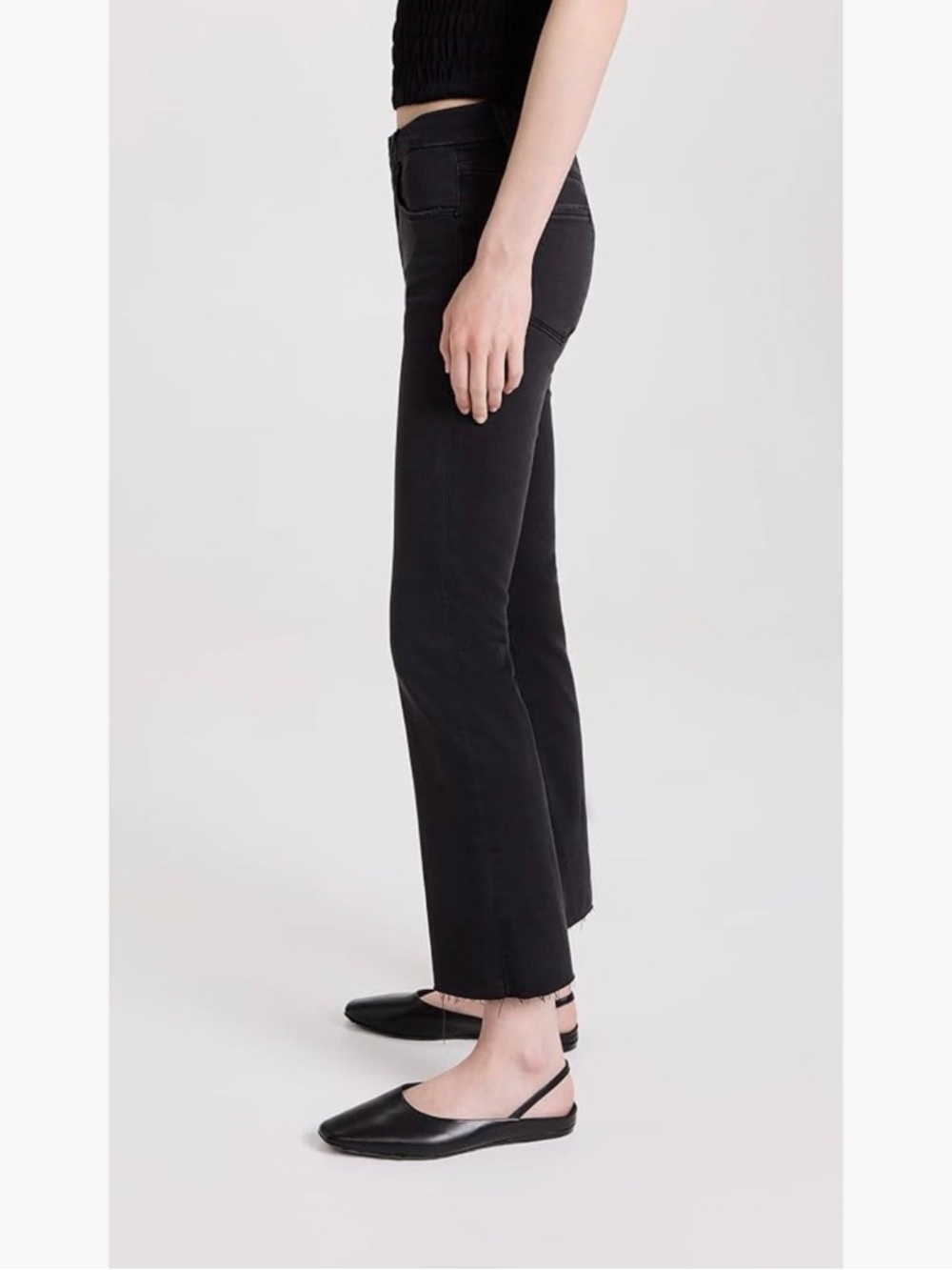 FRAME DENIM Le Crop Mini Boot Jeans in Carter/ Black Wash Size 31
